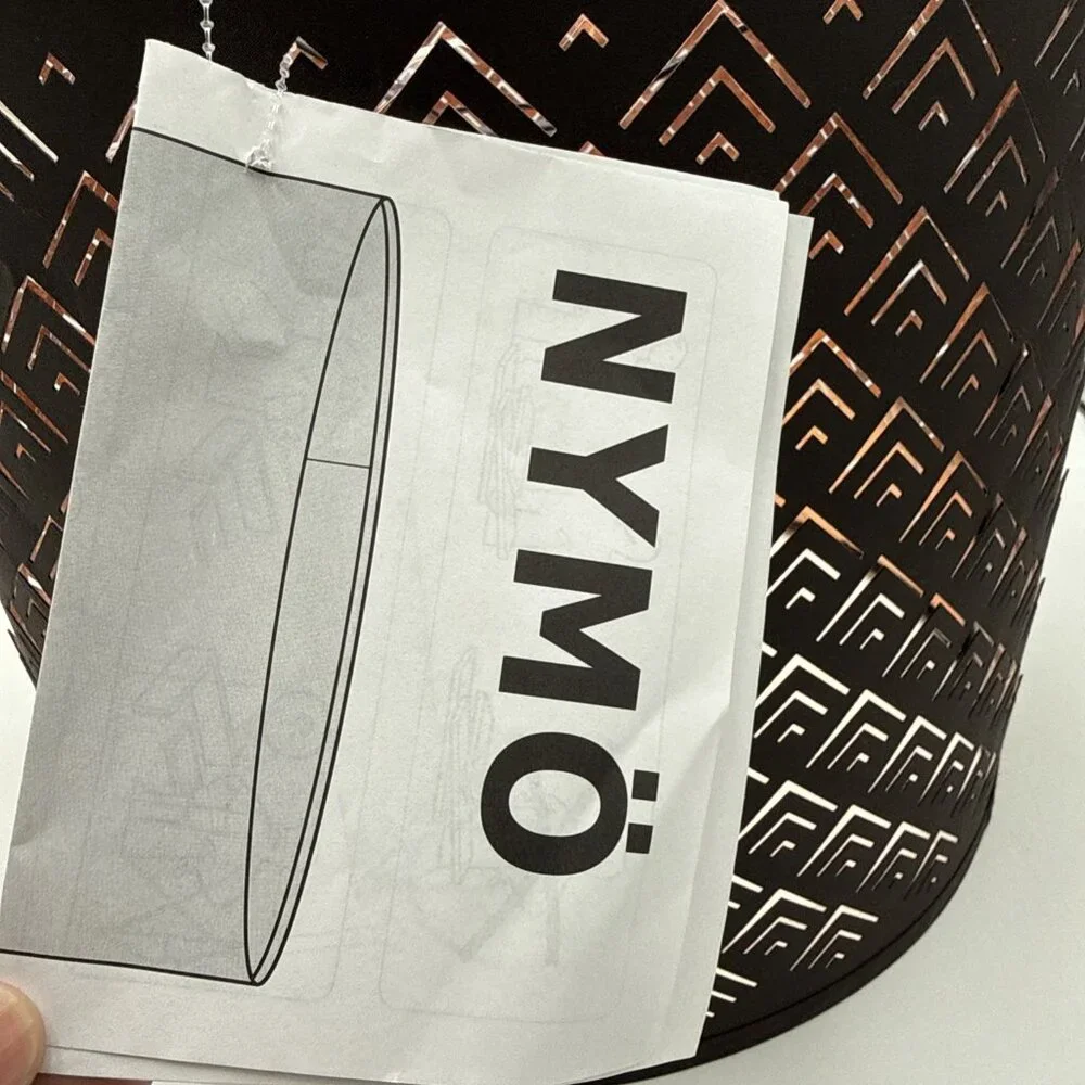 Ikea NYMO 12” Lamp Shade Perforated Black Brass New 303.408.28